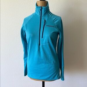 Patagonia XS Blue retool Jacket fleece 1/2 zip pullover great condition